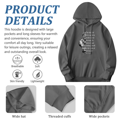 Marcus Aurelius Stoic Quote Gray Hoodie, Soft Lounge Wear
