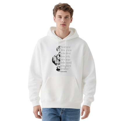 Marcus Aurelius Stoic Quote Gray Hoodie, Soft Lounge Wear