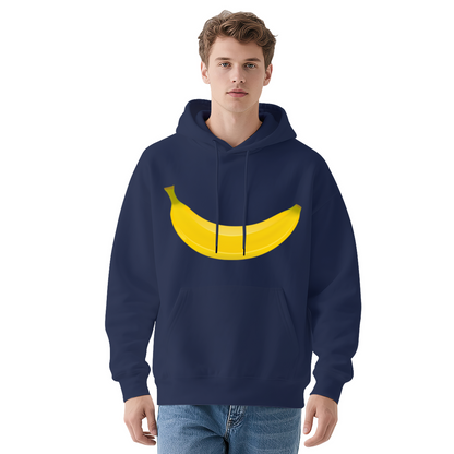 Cute Big Banana White Unisex Hoodie, Soft Relaxed Comfort