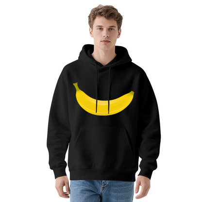 Cute Big Banana White Unisex Hoodie, Soft Relaxed Comfort