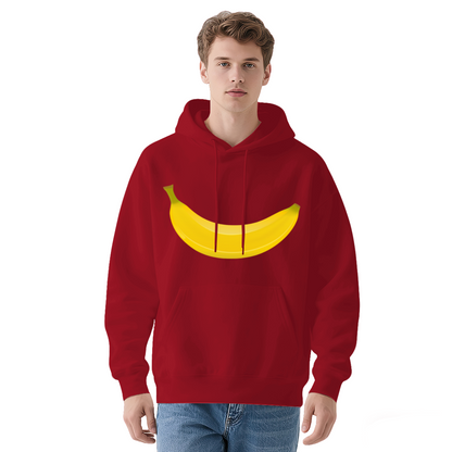 Cute Big Banana White Unisex Hoodie, Soft Relaxed Comfort