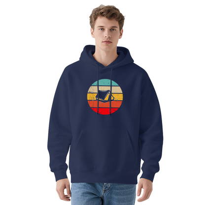 Retro Sunset Camping Tent Graphic Unisex Hoodie, Soft Outdoor Comfort