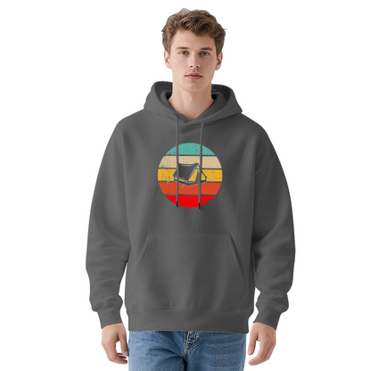 Retro Sunset Camping Tent Graphic Unisex Hoodie, Soft Outdoor Comfort