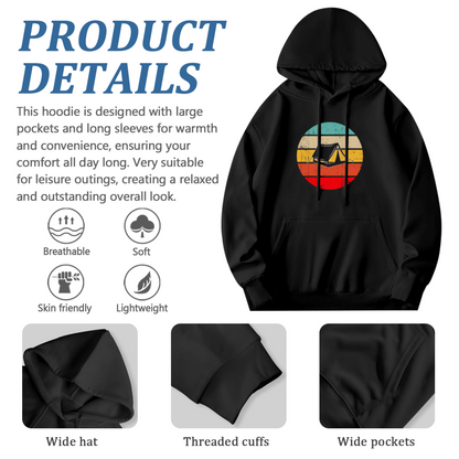 Retro Sunset Camping Tent Graphic Unisex Hoodie, Soft Outdoor Comfort
