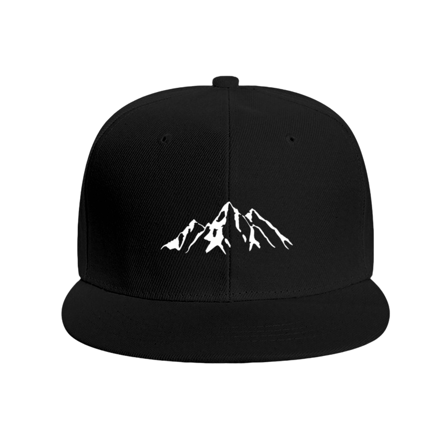 Mountain Peak Outdoor Adventure Blue Flat Brim Snapback Cap