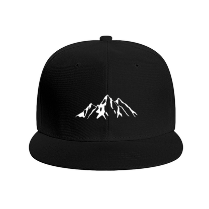 Mountain Peak Outdoor Adventure Blue Flat Brim Snapback Cap