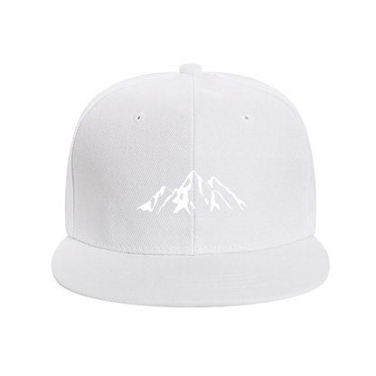 Mountain Peak Outdoor Adventure Blue Flat Brim Snapback Cap