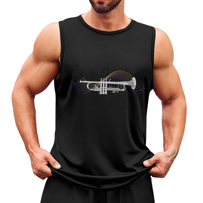 Trumpet & Musical Note Jazz Lover Tank Vest