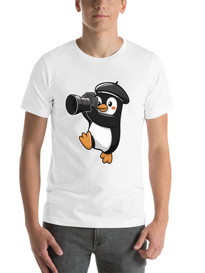 Penguin Photographer T-Shirt - Cute Cartoon Tee