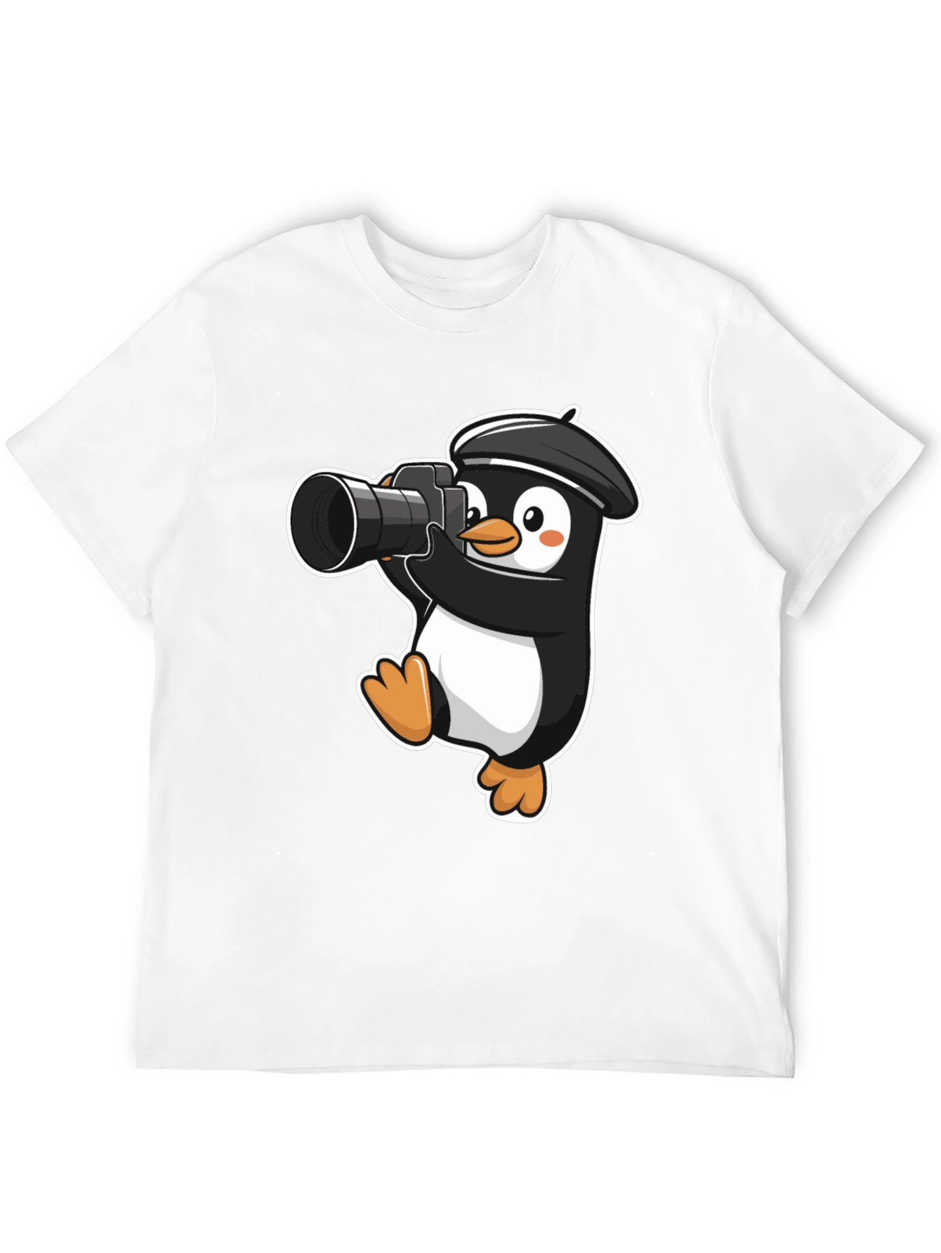 Penguin Photographer T-Shirt - Cute Cartoon Tee