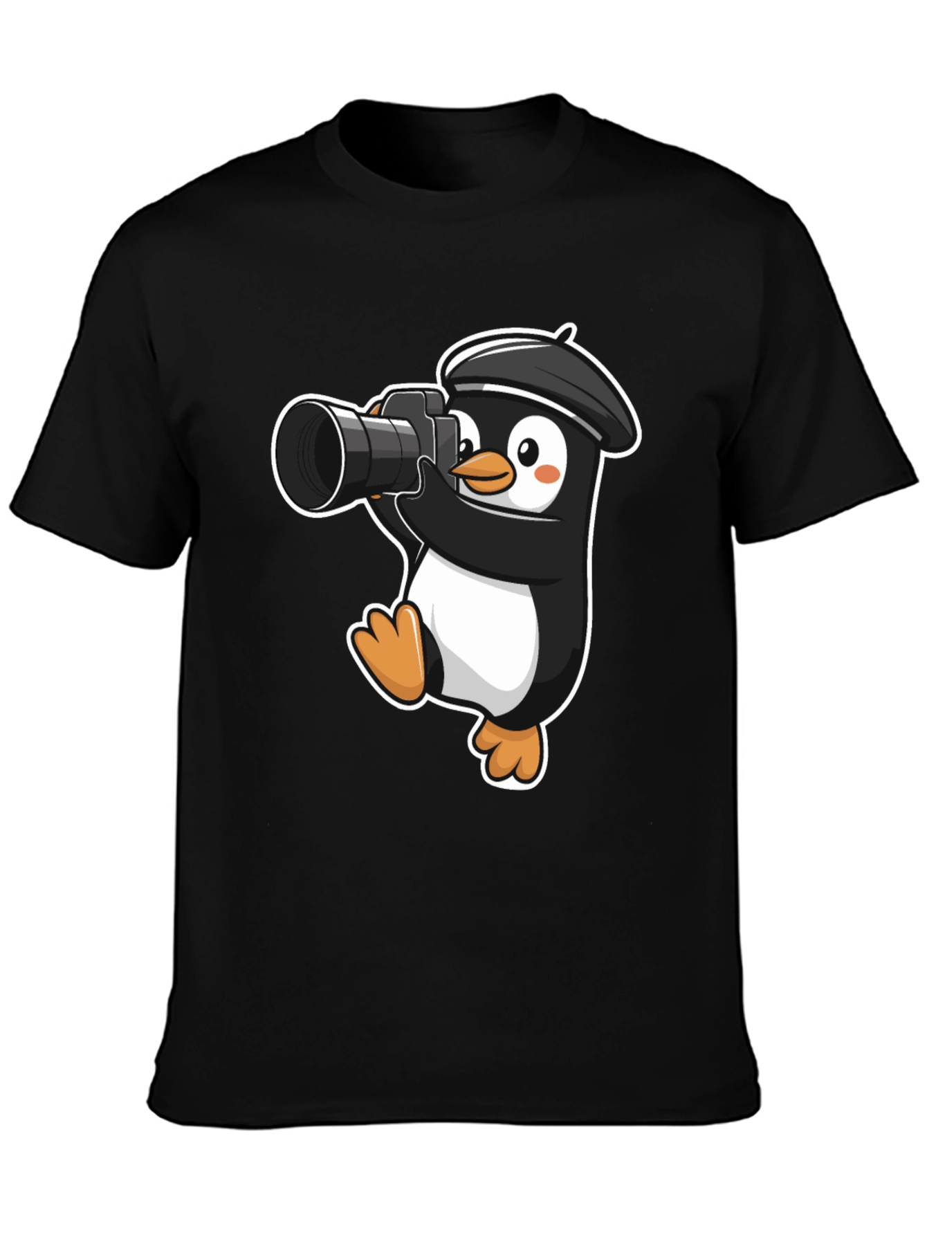Penguin Photographer T-Shirt - Cute Cartoon Tee