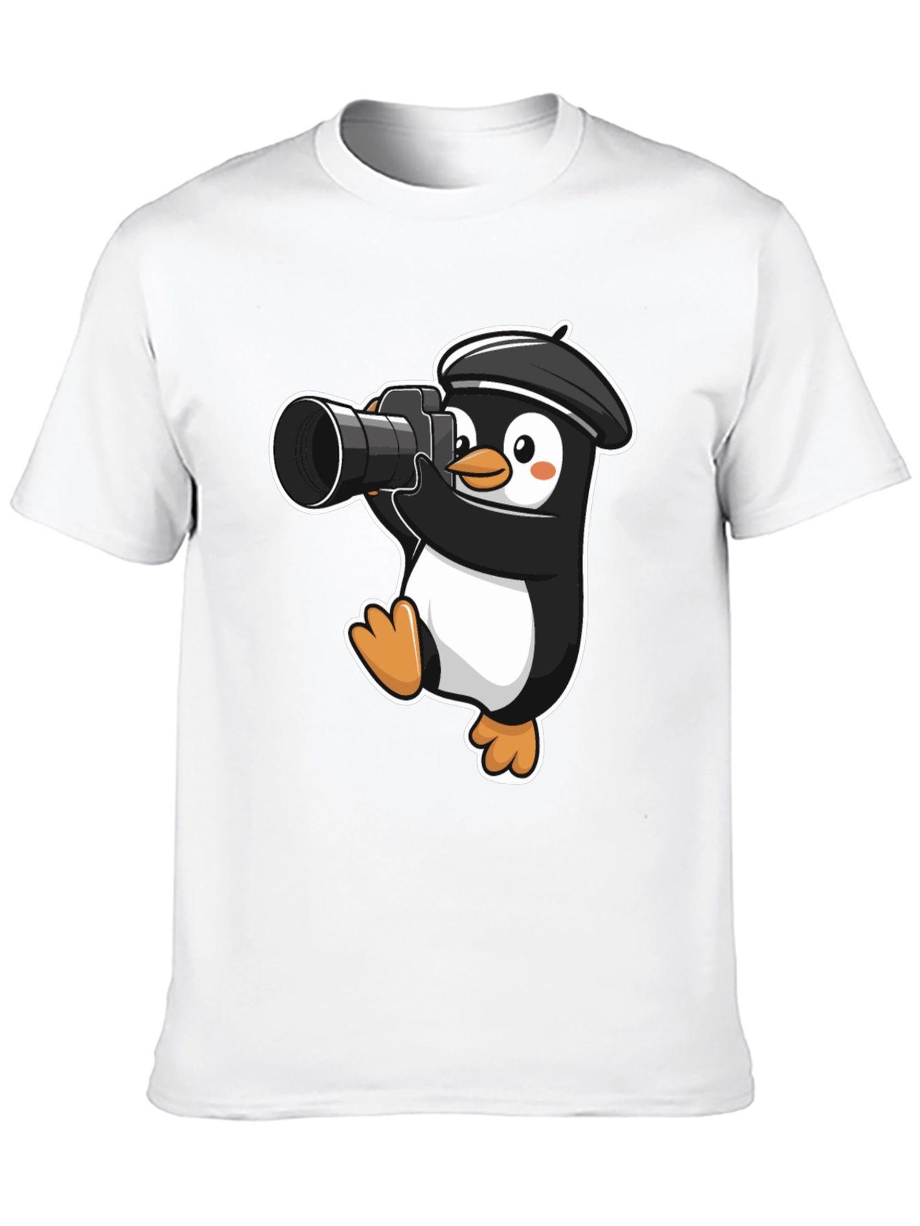 Penguin Photographer T-Shirt - Cute Cartoon Tee