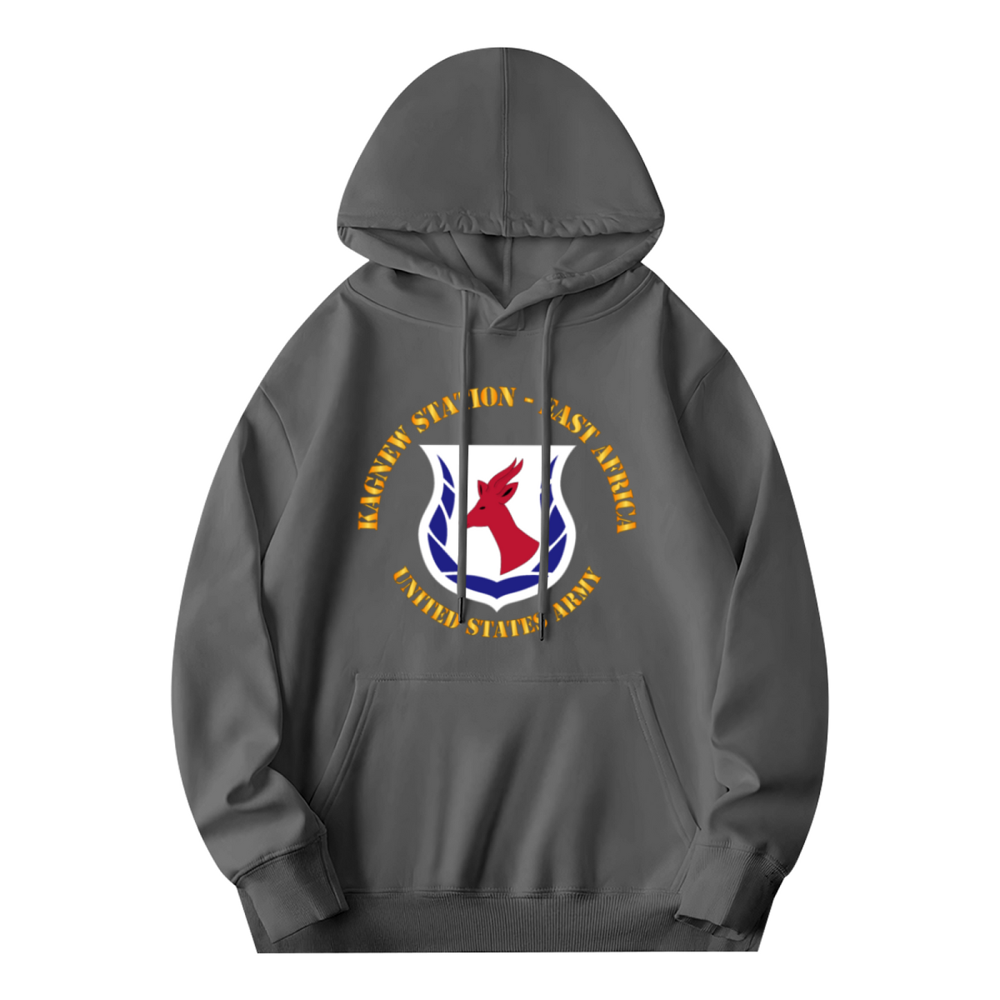 Kagnew Station US Army Gray Hoodie, Men Military Comfort Pullover
