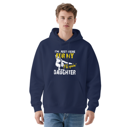 I¡¯m Just Here For My Flipin Daughter Gymnast Red Hoodie, Dad Cozy Proud Top
