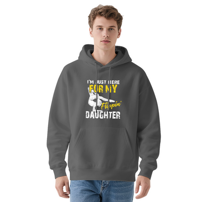 I¡¯m Just Here For My Flipin Daughter Gymnast Red Hoodie, Dad Cozy Proud Top