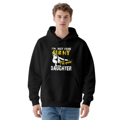 I¡¯m Just Here For My Flipin Daughter Gymnast Red Hoodie, Dad Cozy Proud Top