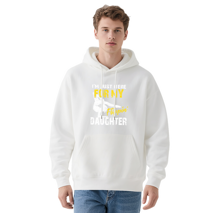 I¡¯m Just Here For My Flipin Daughter Gymnast Red Hoodie, Dad Cozy Proud Top