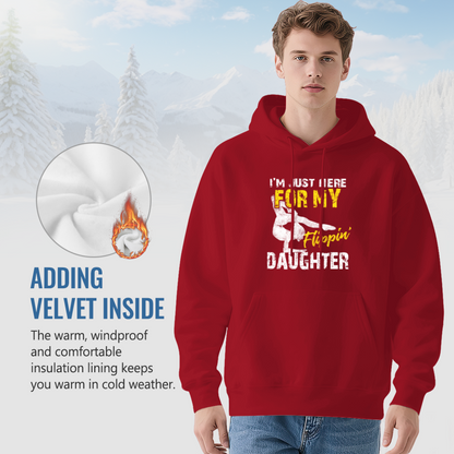 I¡¯m Just Here For My Flipin Daughter Gymnast Red Hoodie, Dad Cozy Proud Top