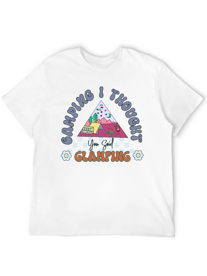 Camping I Thought Glamping Black Graphic T-Shirt