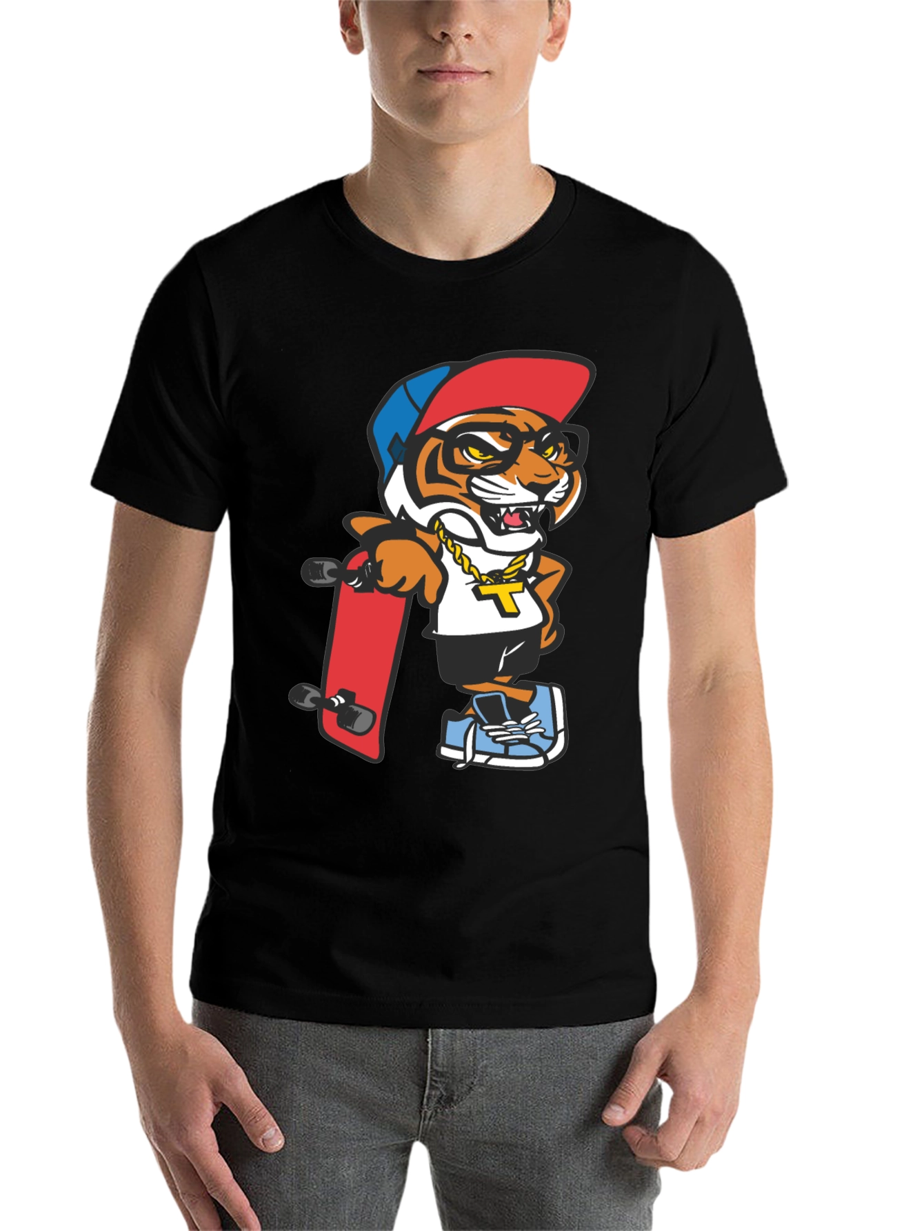 Cool Tiger Graphic Tee - Black T-Shirt