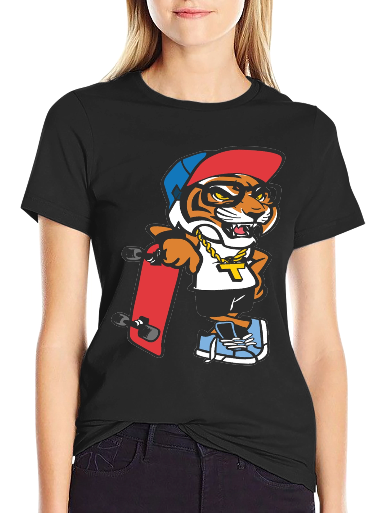Cool Tiger Graphic Tee - Black T-Shirt