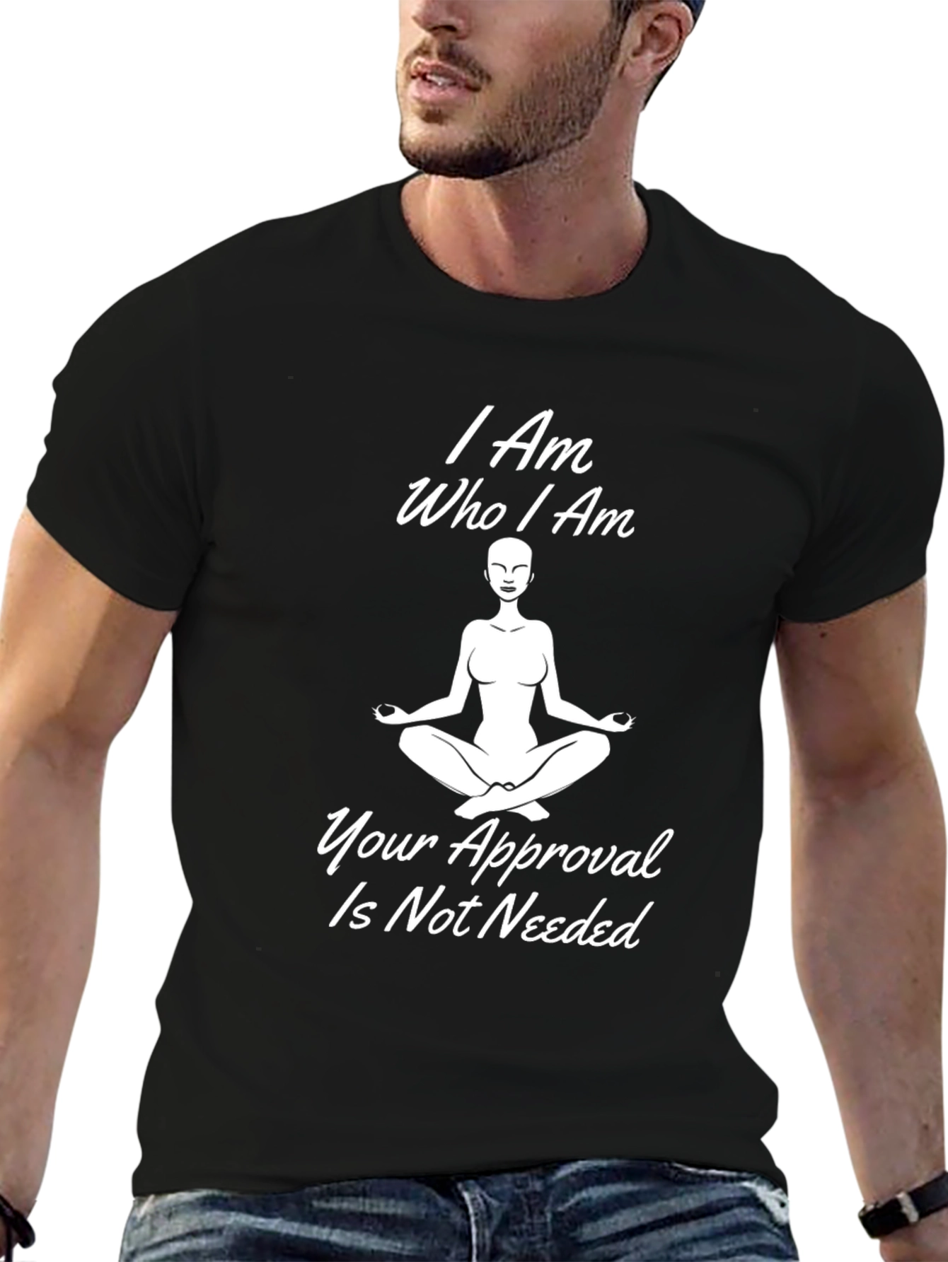 I Am Who I Am Meditation Black T-Shirt