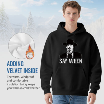 Classic Say When Doc Holliday Black Hoodie, Western Movie Fan Cozy Top