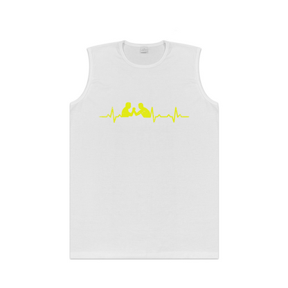 Boxing Fight Heartbeat Line Sport Lover Men Fitness Tank Top