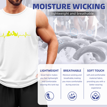 Boxing Fight Heartbeat Line Sport Lover Men Fitness Tank Top