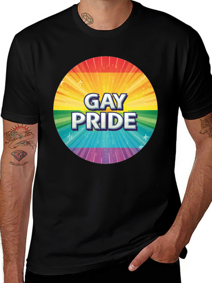 Gay Pride Rainbow Graphic Tee - Black