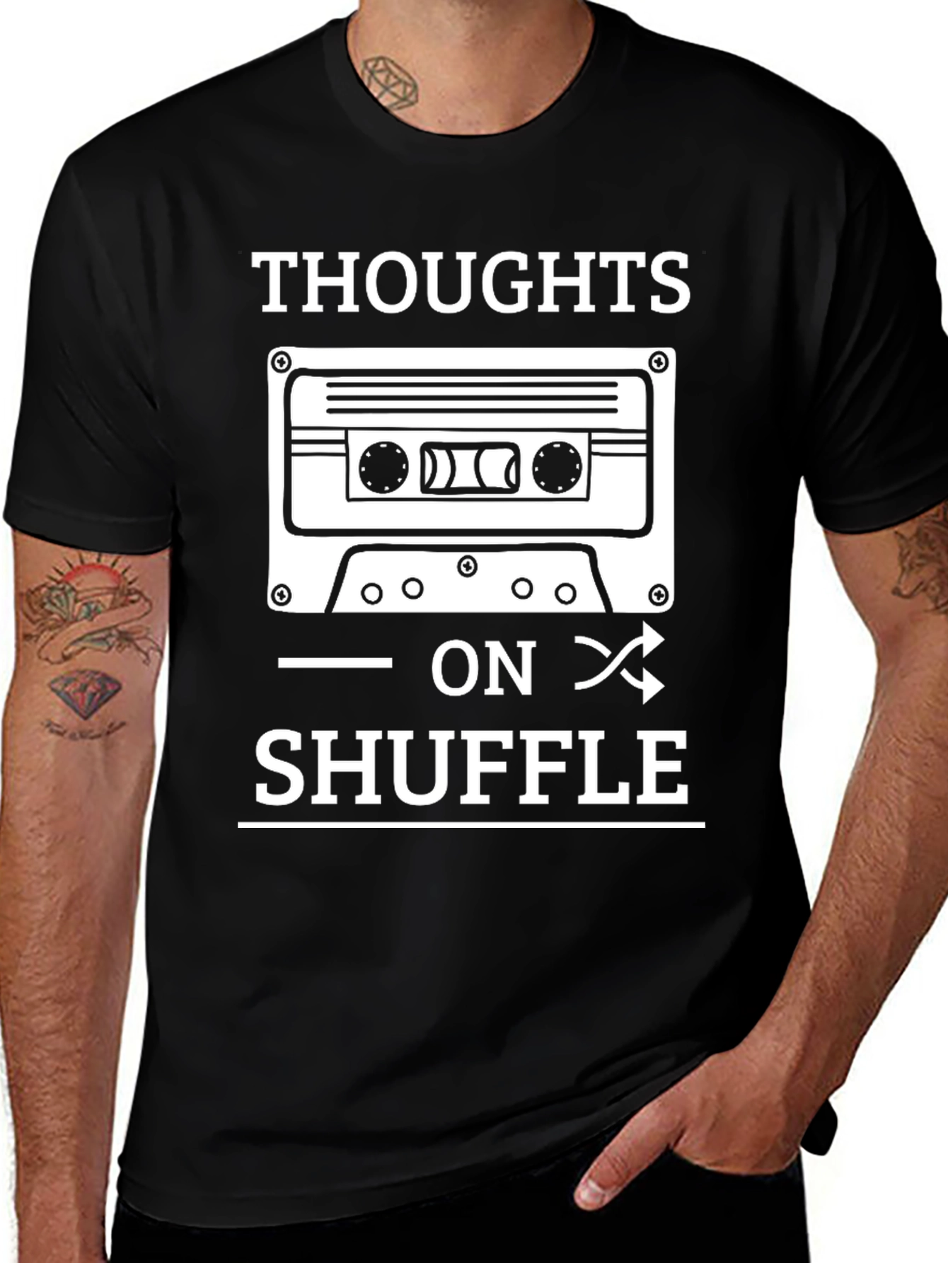 Thoughts On Shuffle Cassette Tape T-Shirt