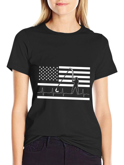 American Fishing Heartbeat T-Shirt