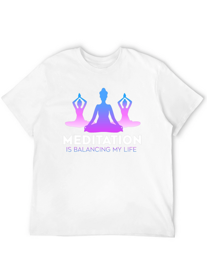 Meditation Balancing Life Black T-Shirt