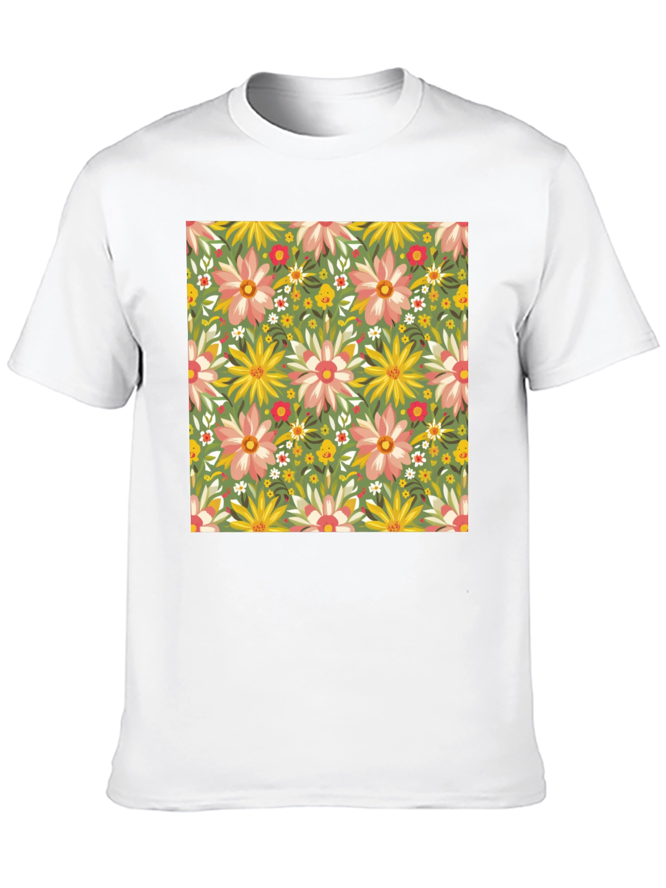 Floral Print Crew Neck T-Shirt