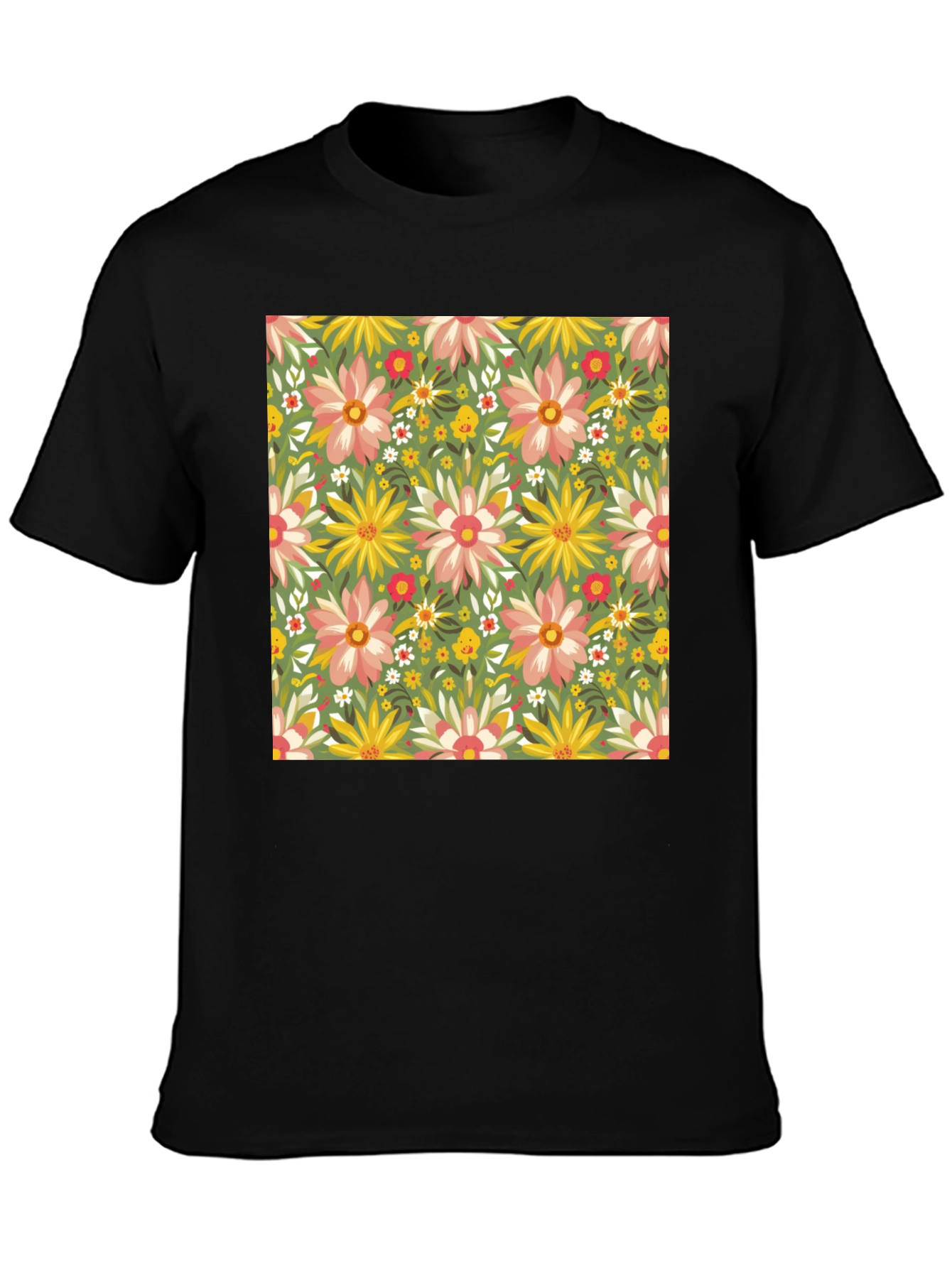 Floral Print Crew Neck T-Shirt