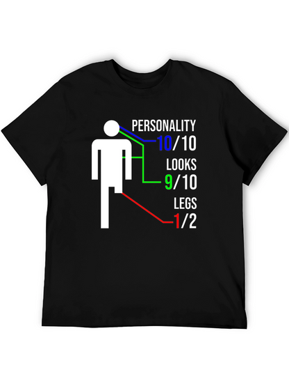 Funny One-Legged Man Graphic T-Shirt