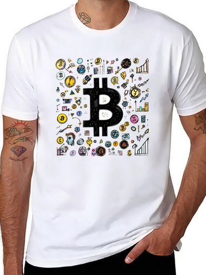 Bitcoin Crypto Black T-Shirt Cool Design