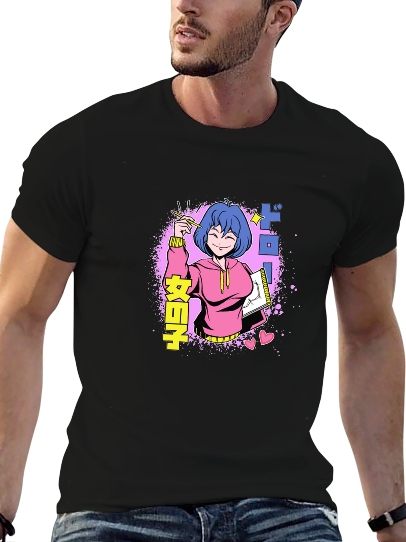 Anime Girl Drawing T-Shirt - Unique Graphic Tee