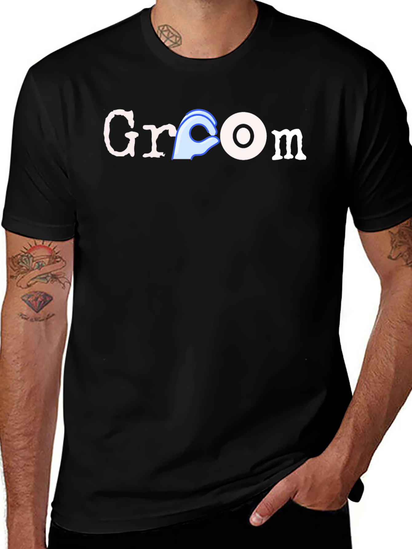 Groom Humor Black T-Shirt Novelty Design