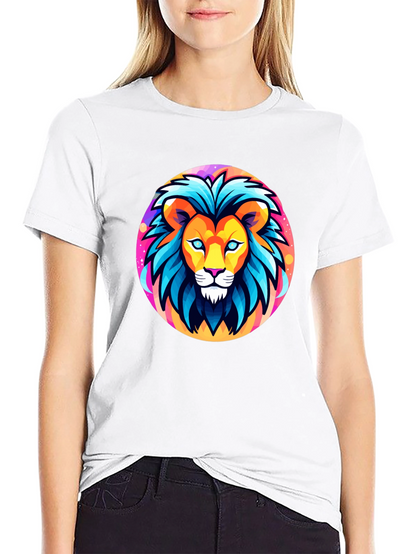Bold Lion Graphic Tee - Black Cotton Shirt