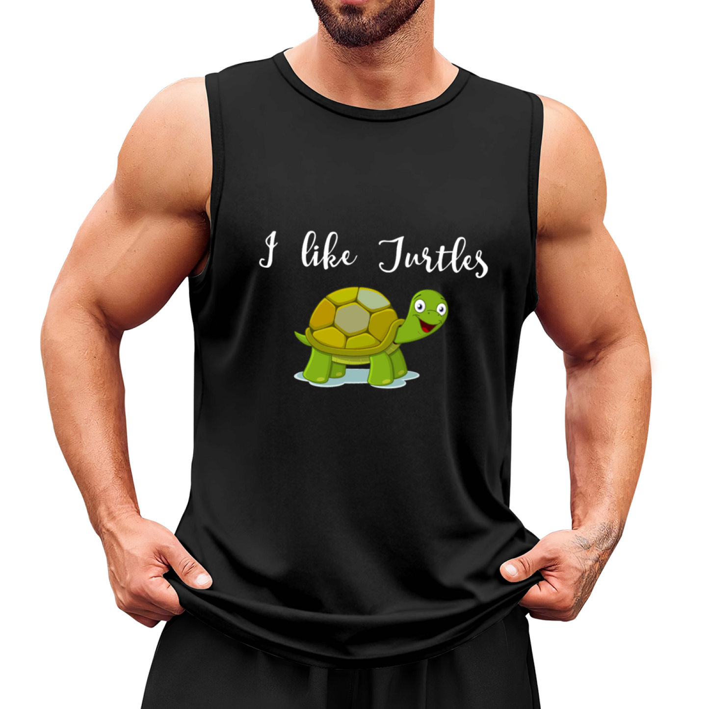 Cute Cartoon Turtle I Like Turtles Graphic Men Tank Top