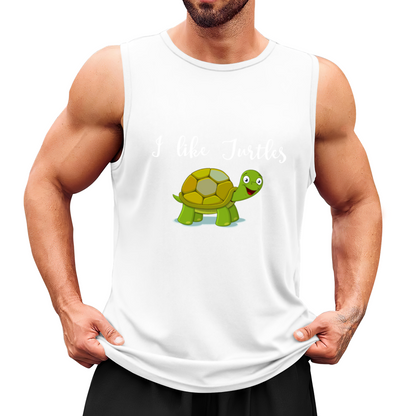 Cute Cartoon Turtle I Like Turtles Graphic Men Tank Top