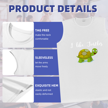 Cute Cartoon Turtle I Like Turtles Graphic Men Tank Top