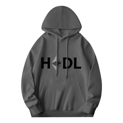 Crypto HODL Ethereum Grey Hoodie, Relaxed Comfort Investor Street Pullover