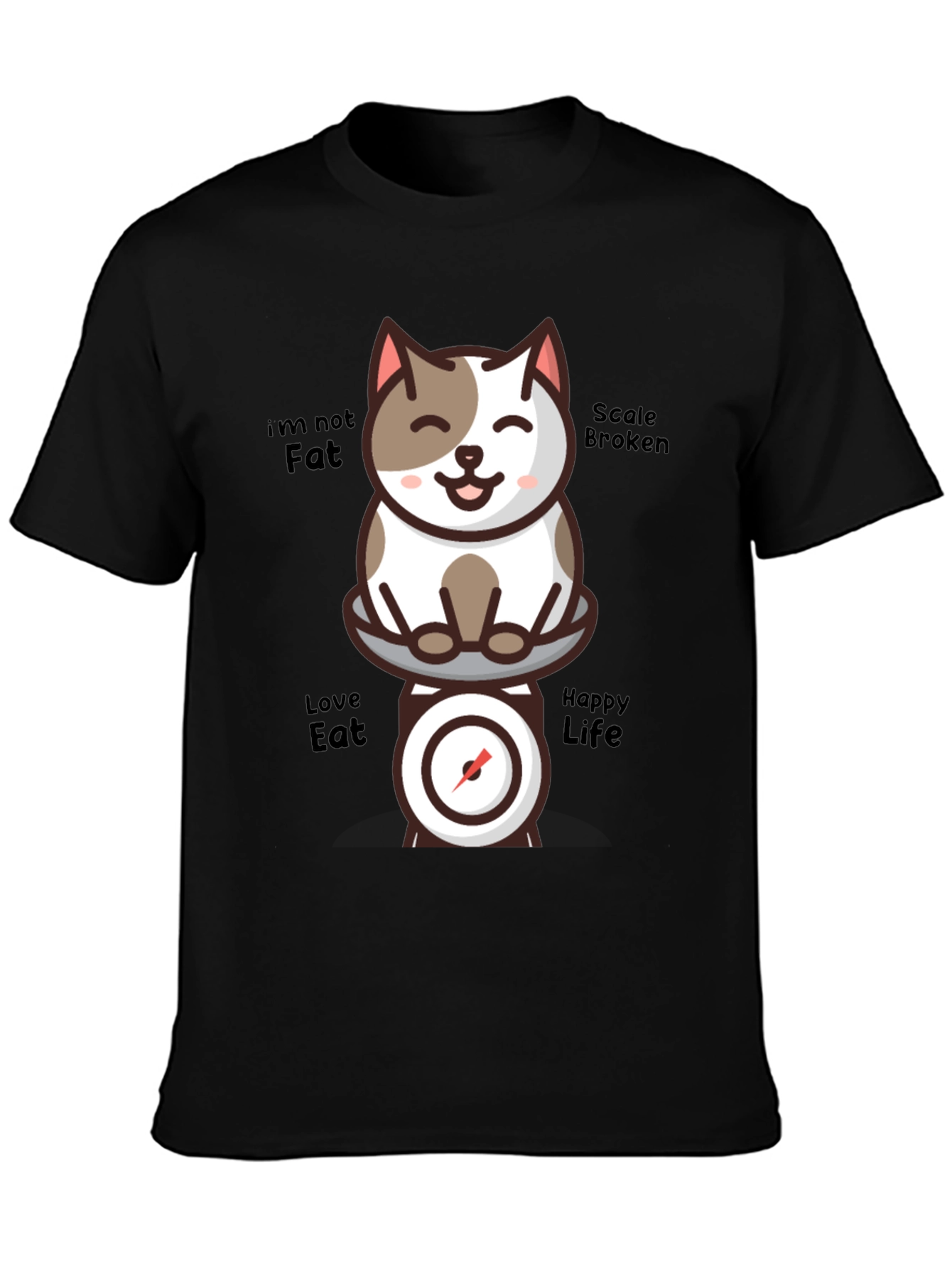 Funny Cat Scale T-Shirt - Im Not Fat