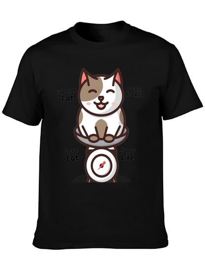 Funny Cat Scale T-Shirt - Im Not Fat