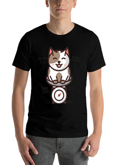 Funny Cat Scale T-Shirt - Im Not Fat
