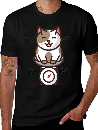 Funny Cat Scale T-Shirt - Im Not Fat