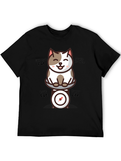 Funny Cat Scale T-Shirt - Im Not Fat