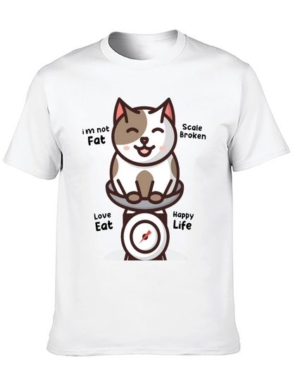 Funny Cat Scale T-Shirt - Im Not Fat